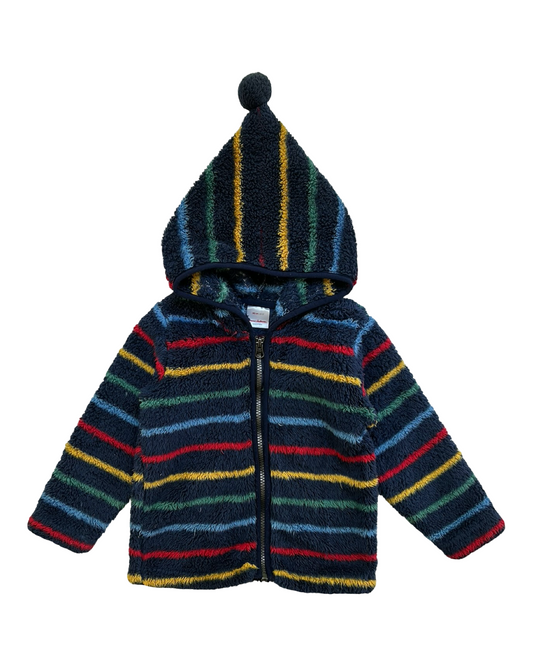 3T Toddler Boys Hanna Andersson Striped Sweater Zip Up Hoodie Jacket