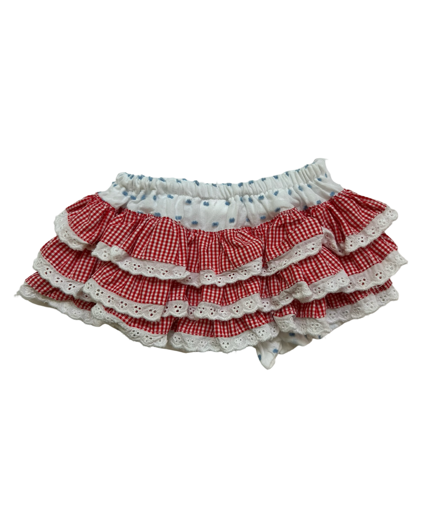 NB Baby Girls Sugar Dumplin Embroidered Farm With Diaper Cover Ruffle. 2 Pieces Set.