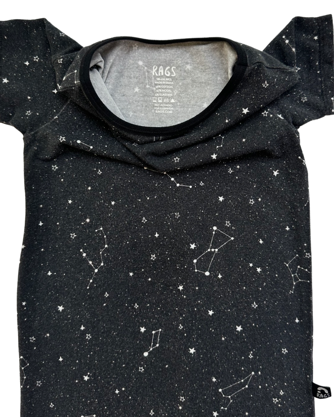 18-24M Baby Boy / Girl Black Constellations RAGS to Raches Romper