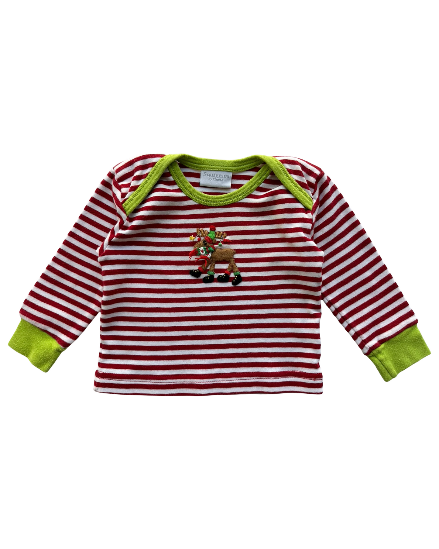 3M - 6M Baby Boy Squiggles Striped Christmas PJs 2 pc set