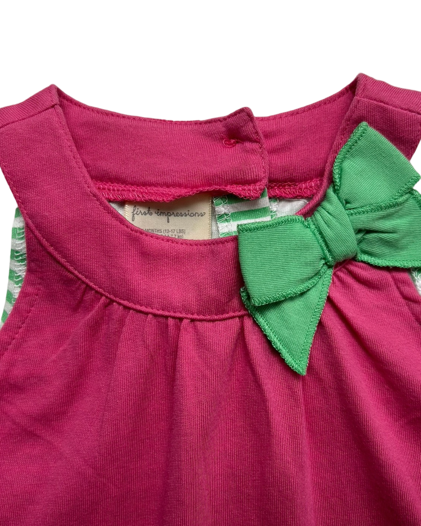 3-6M Baby Girl Pink First Impressions Watermelon Onesie Dress