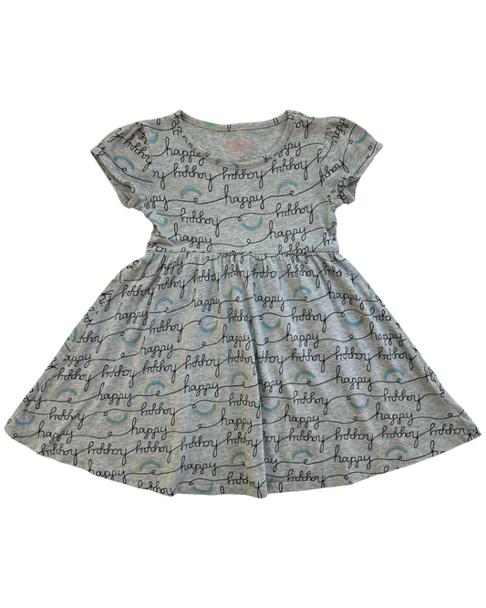 4T  Toddler Girls Jumping Beans Happy Rainbow 🌈 Short Sleeve Dress