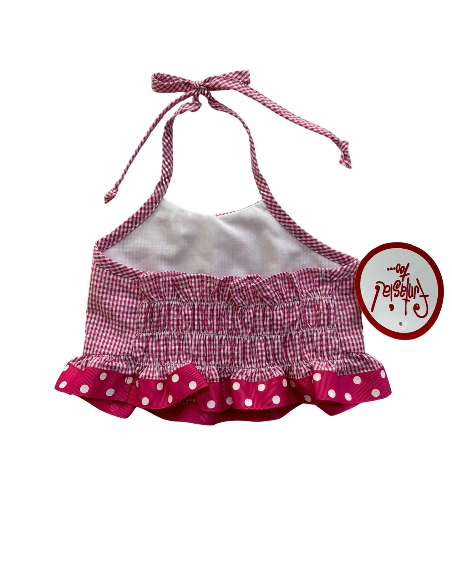 6x Toddlers Girls Funtasia Too! Pink Seersucker Alligator Appliqué Bikini Swimsuit 2 piece Set.