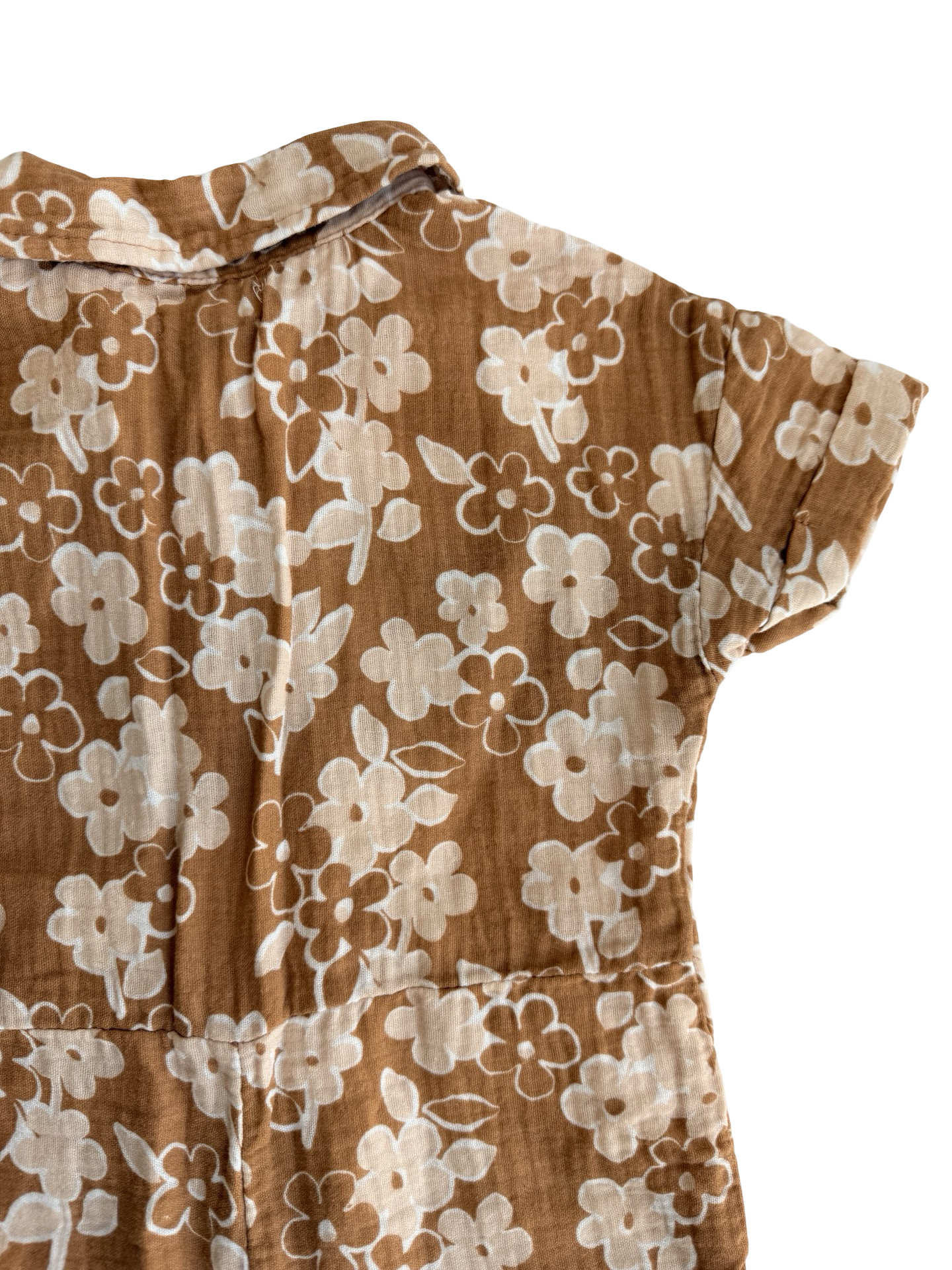 3T Toddler Girl Grayson Mini Collection Tan Floral Romper
