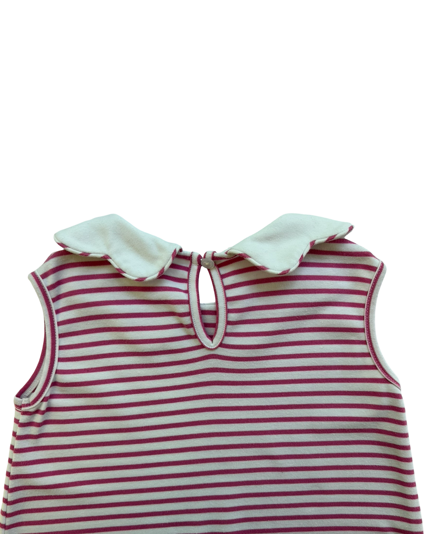 4 Toddlers Girls Shower Me With Love Striped Collared Sleeveless Dress.