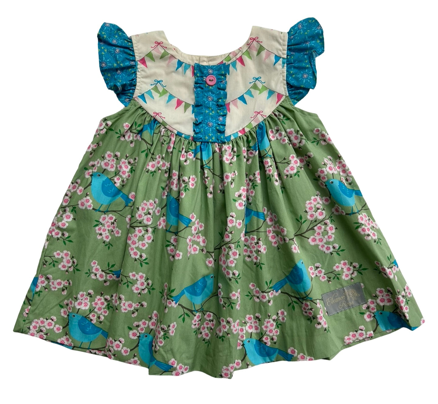 2T Toddler Girls Eleanor Rose Ruffle Birds / Flowers Dress