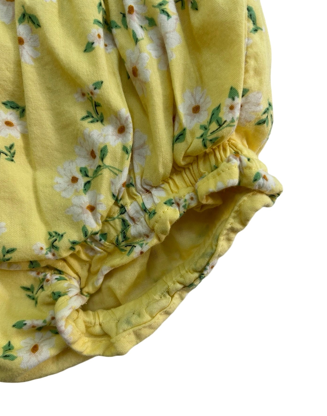 3-6M Baby Girl Old Navy Yellow Ruffle trim Floral Dress w/ Bloomers
