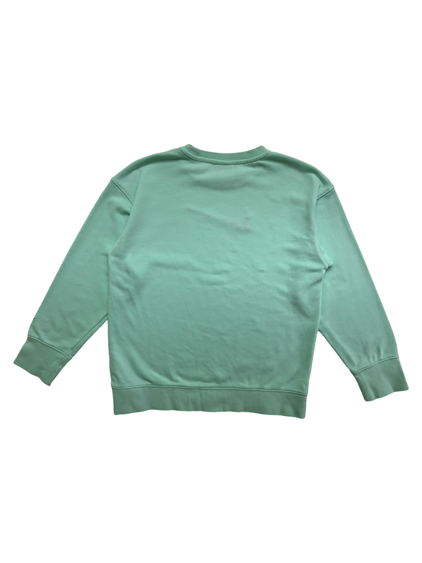 10Y /12Y Youth Girl Nike Size Large Aqua Sweatshirt w/ Emroidered Floral Logo