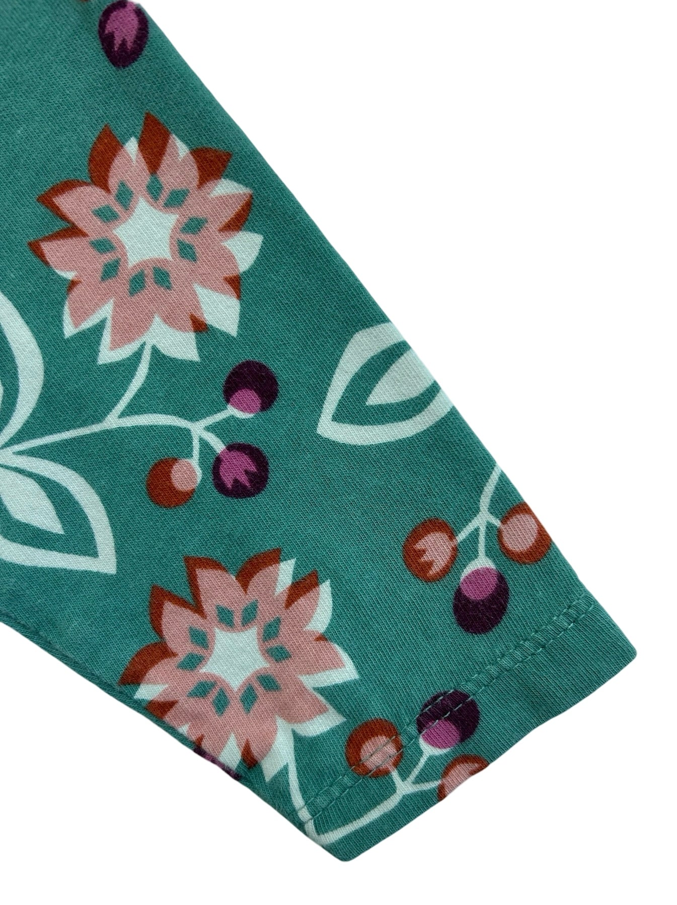 2T Toddler Girl Tea Collection Floral Purple Trim Long Sleeve Dress