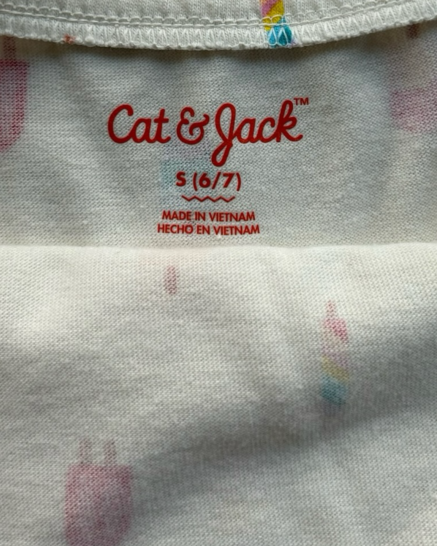 S 6-7Y Toddler Girls Cat & Jack Popsicle Print Cotton Tank Dress.