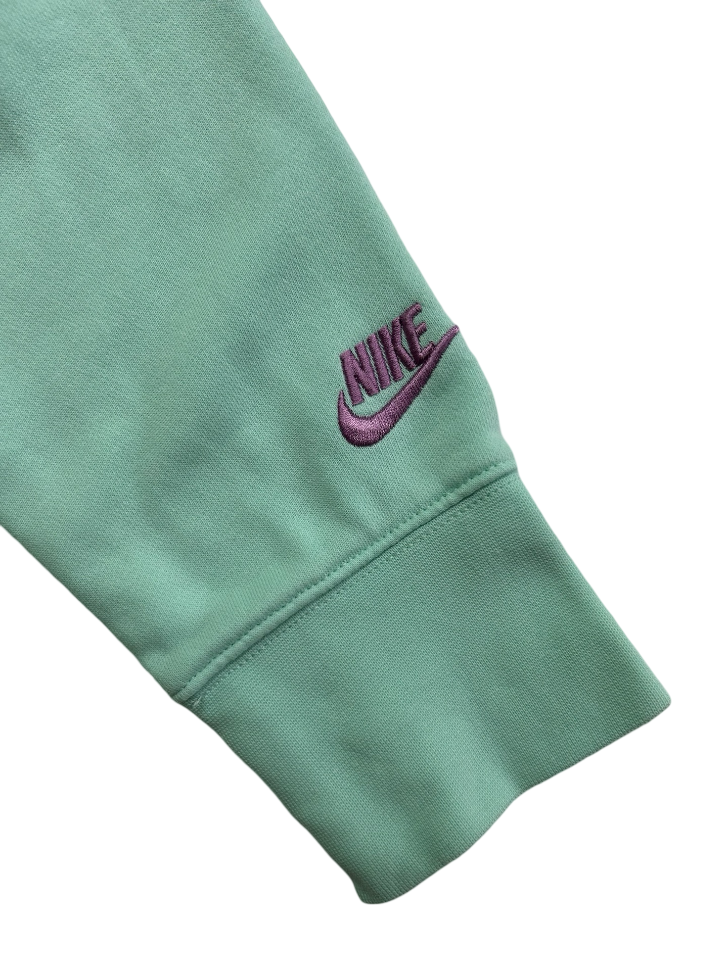 10Y /12Y Youth Girl Nike Size Large Aqua Sweatshirt w/ Emroidered Floral Logo