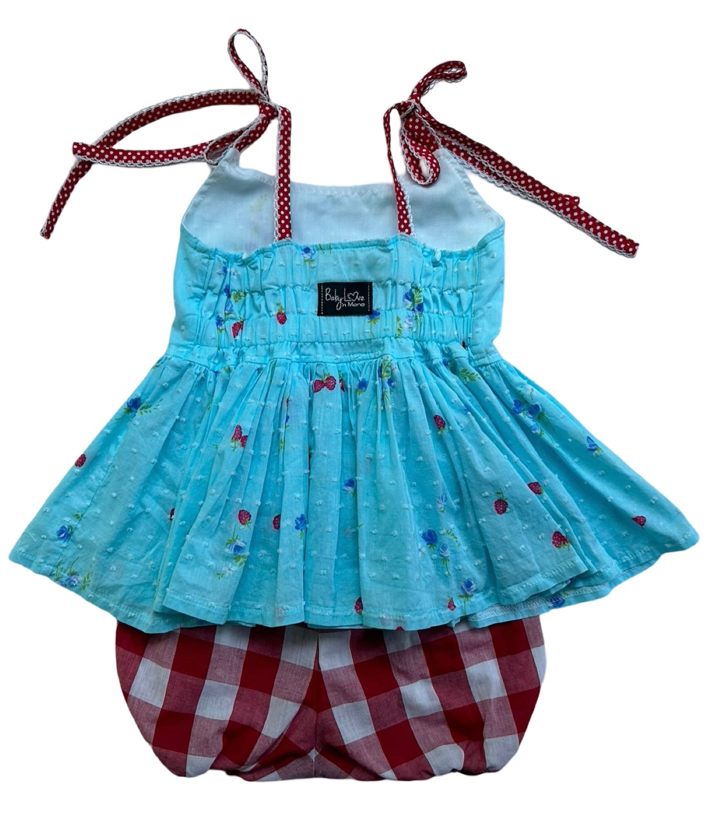 2T Toddler Girls Baby Love ‘n More Floral 🌸 And Strawberries 🍓 Bloomer Short Outfits 2 Pieces Set.