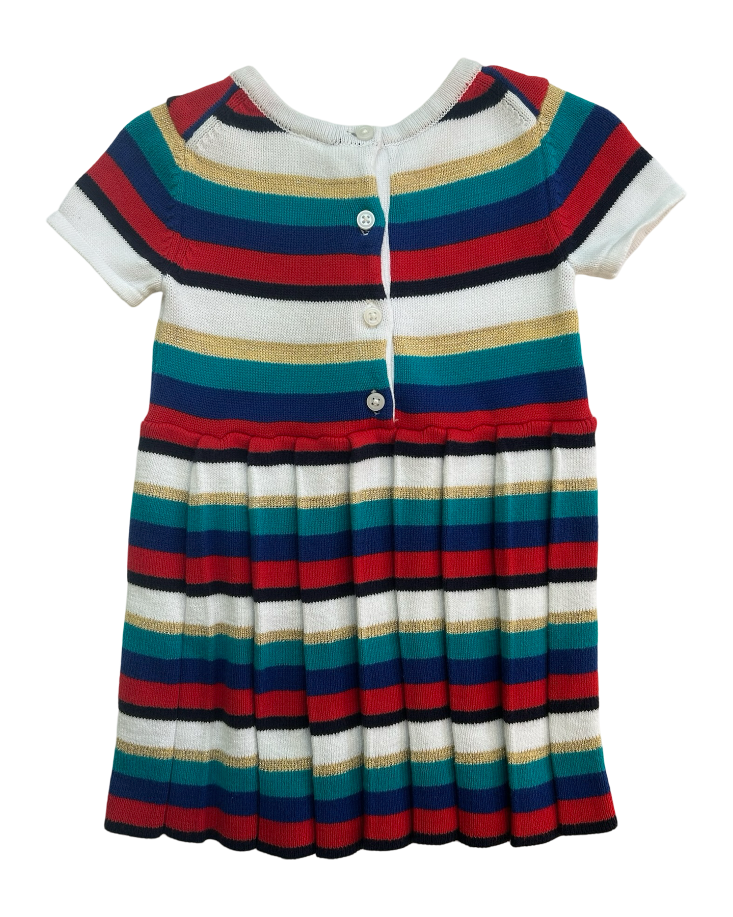 12M -18M Baby Girls Janie & Jack Striped Short Sleeve Dress.