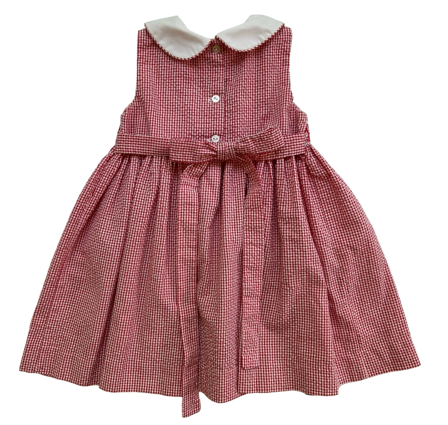 18M Baby Girl’s Rare Editions Pink Gingham Dress Whit Diaper Cover.