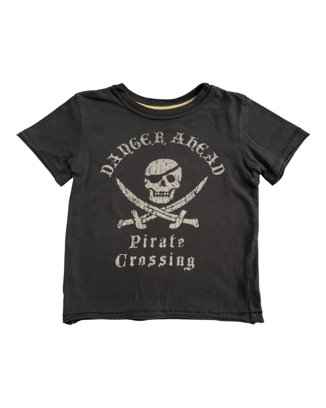 18M-24M Baby Boy Charcoal Gray Danger Ahead Pirate T-Shirt Top