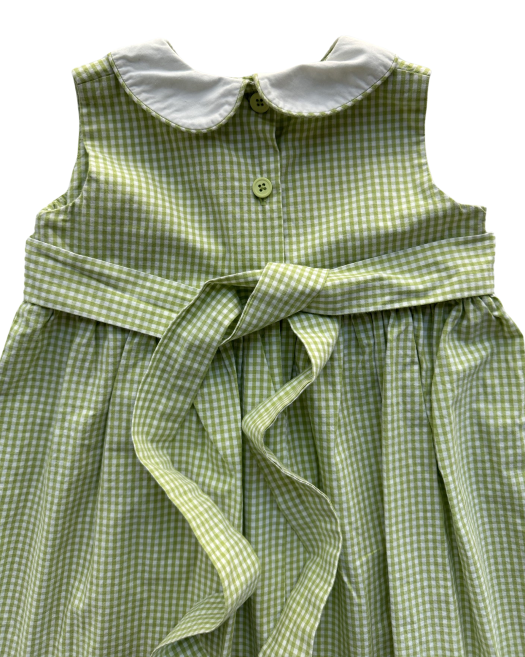 3T Toddler Girl Hartstrings Green Gingham Smocked Flamingo Dress
