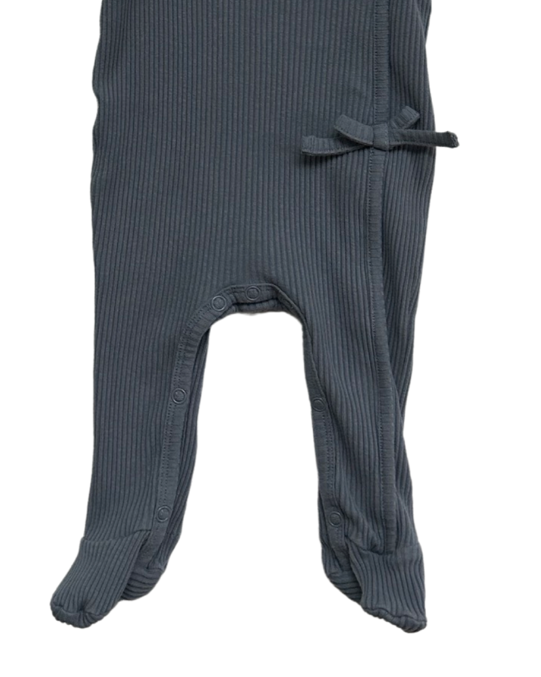 0-3M Baby Girl Mud Pie Blue Gray Ribbed Sleeper