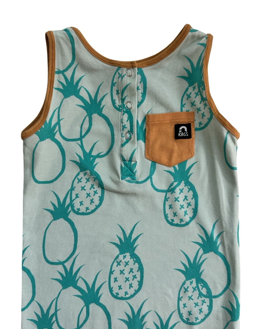 2T Toddler Boy / Girl RAGS to Raches Pineapple Tank Shortie Romper