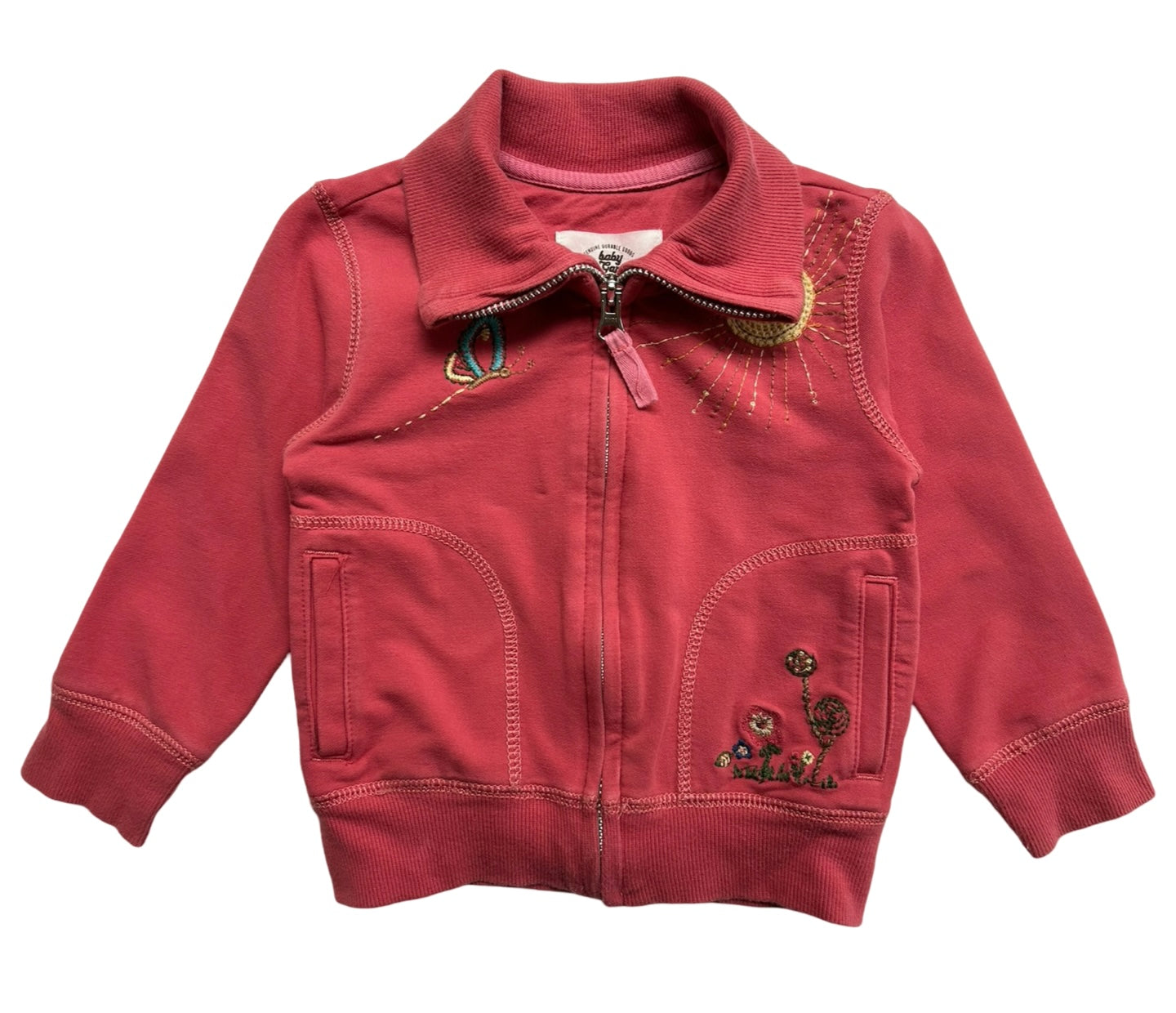 2T Toddler Girl’s Baby Gap Navy Embroidered Sweat Jacket