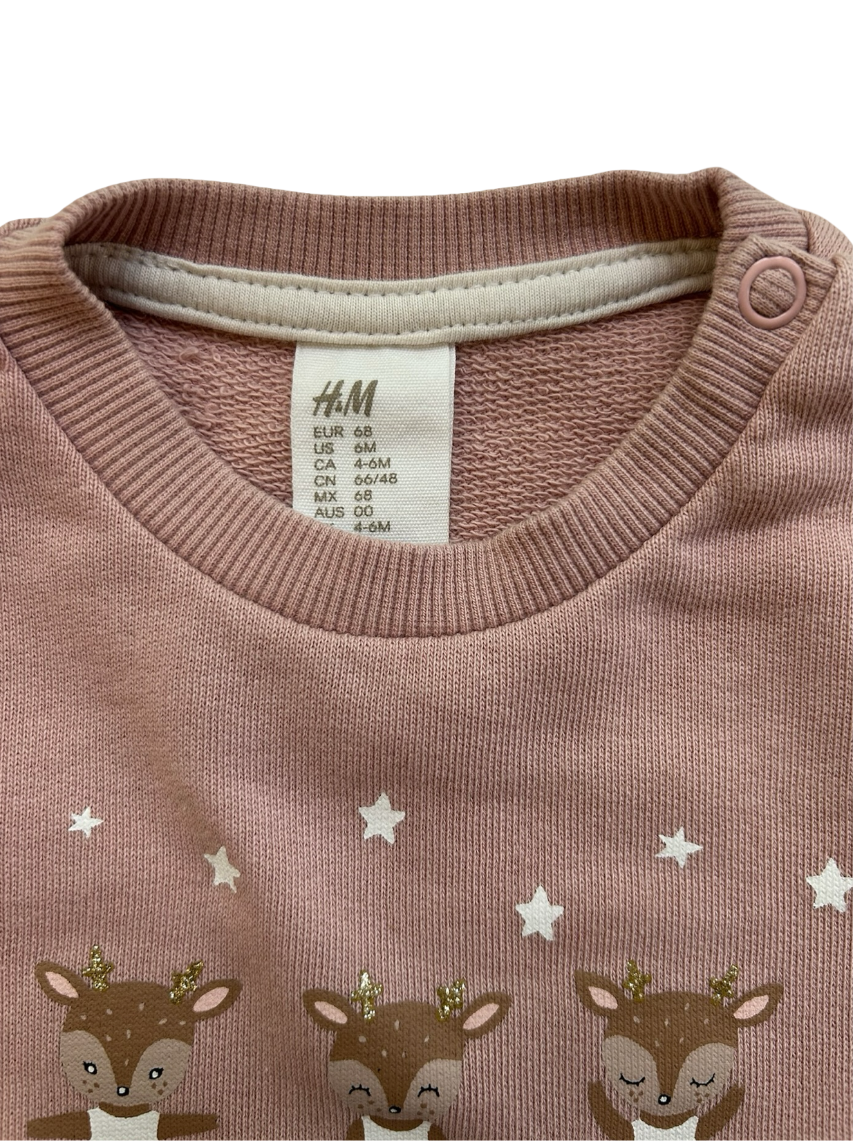 3M-6M Baby Girls H&M Sweatshirt Baby Reindeer(I LOVE DANCE) Printed Top.