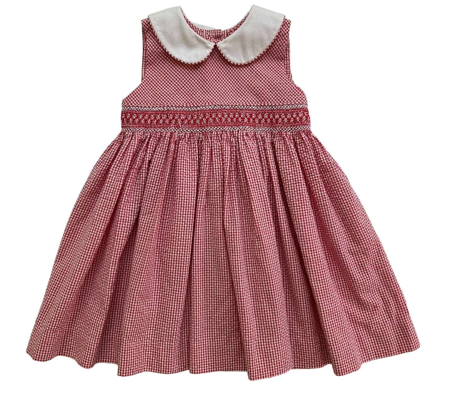 18M Baby Girl’s Rare Editions Pink Gingham Dress Whit Diaper Cover.