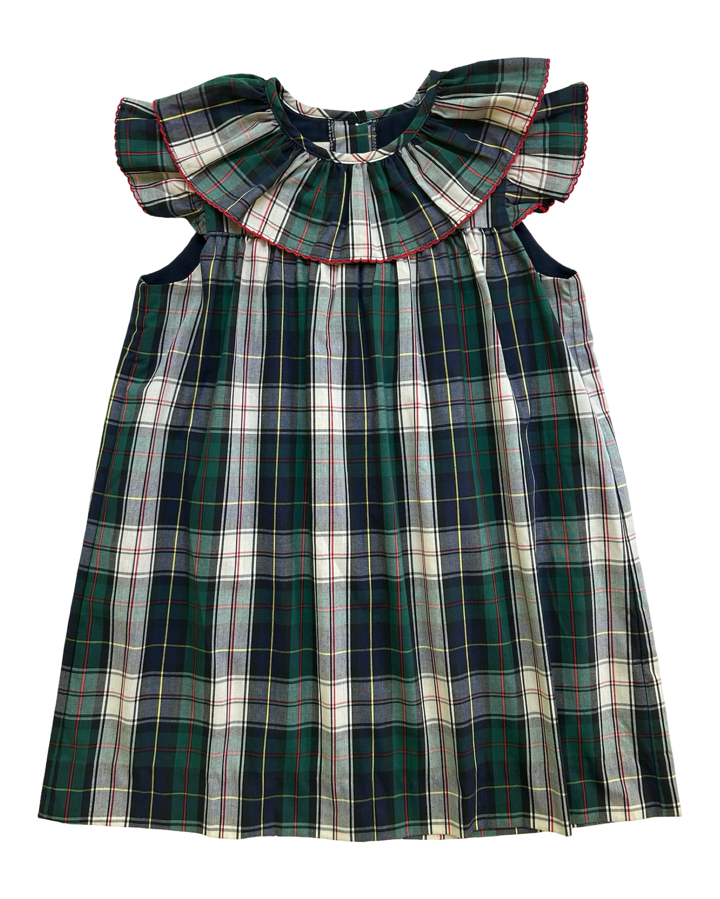 6T Toddlers Girls The Beaufort Bonnet Company Plaid Ruffle Collared, Short Sleeve And Bloomers,Two Piece Set.