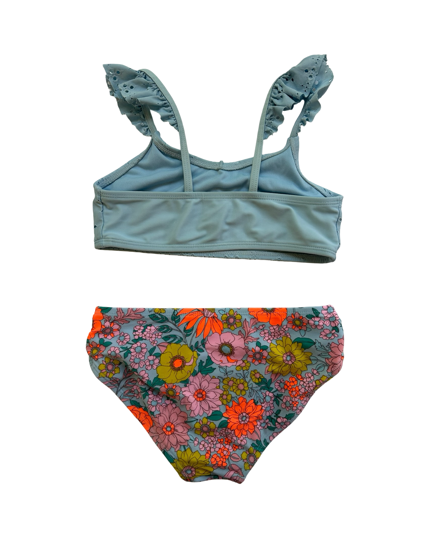 S 6T-7T Toddlers Girls Wildflowers Fun Bikini Set 2 - Pieces.