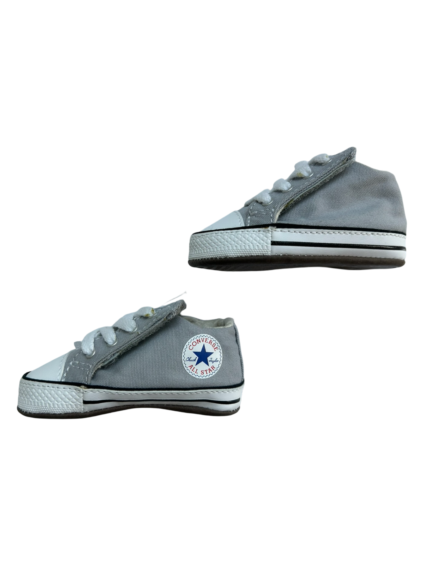 2C Baby Boy / Girl Gray Converse Soft Sole Cribster Mid Shoes Sneakers