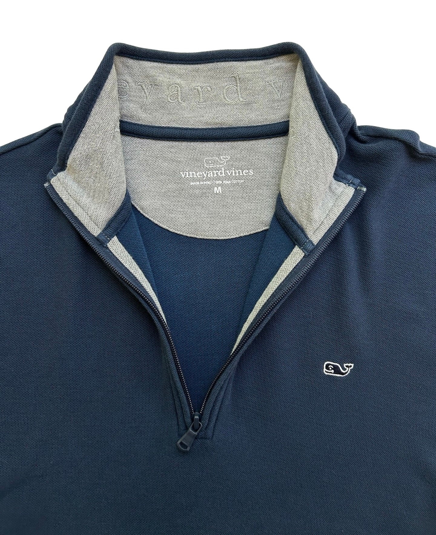 M / Men’s Vineyard Vines Sweater Blue 1/4 Zip Cotton Casual Long Sleeve Pullover.