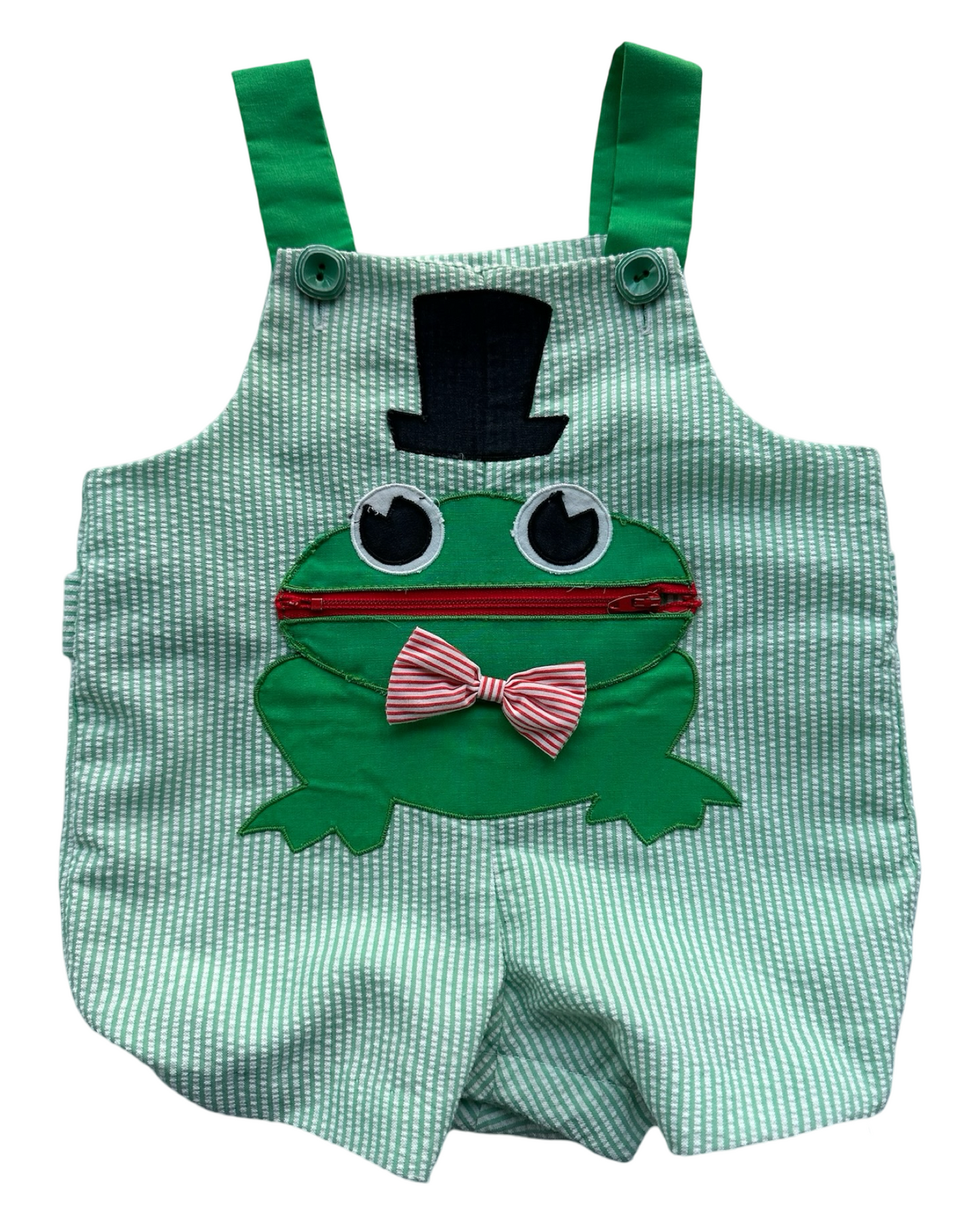 6M-9M Baby Boy Nannette Frog Smocked Romper