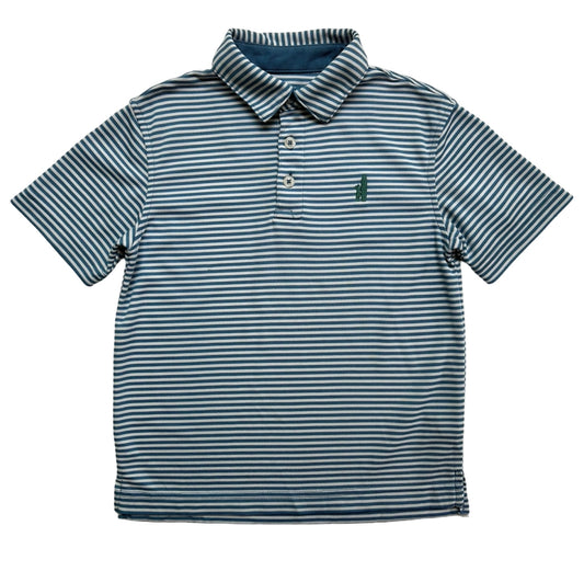 6Y Youth Boys Johnnie O Prep Formance Striped Polo Shirt.