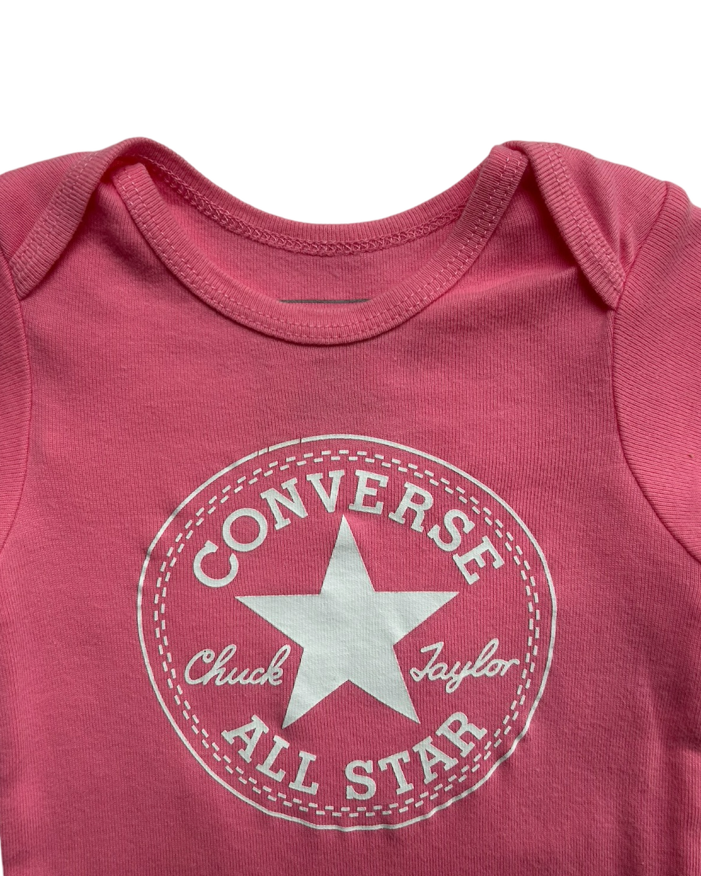 6M-12M Baby Girl Pink Converse All Star Onesie
