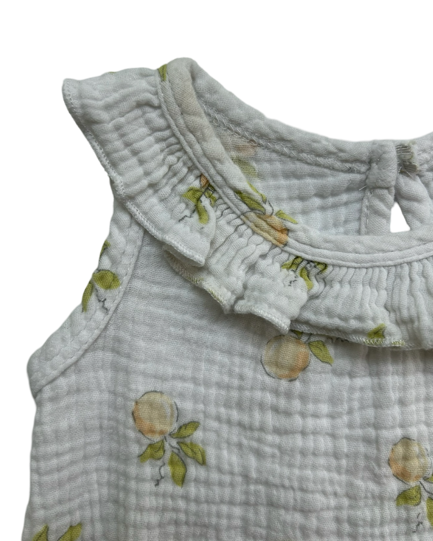 3-6M Baby Girl Kyle & Deena Muslin Peaches Bubble Romper