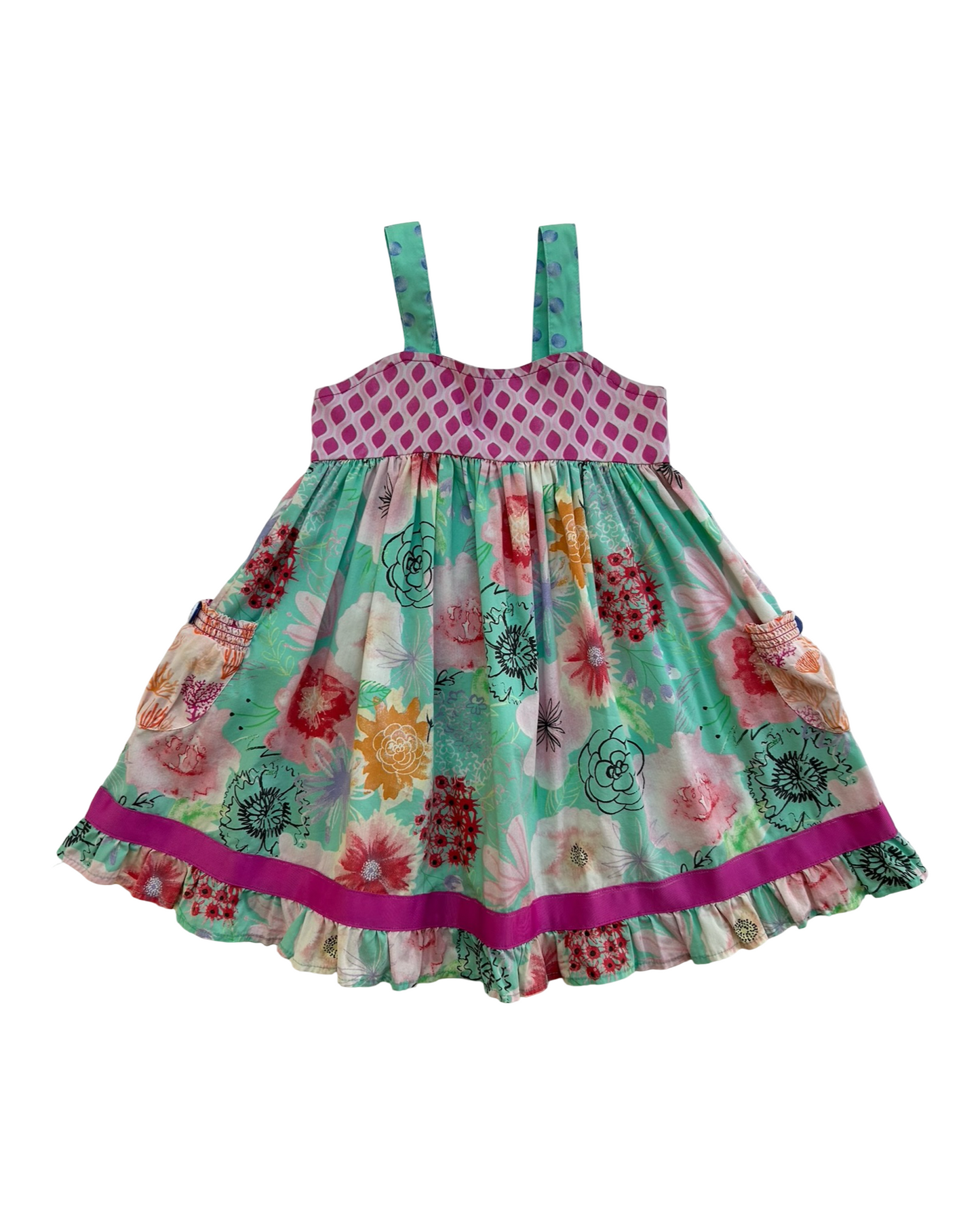 4T Toddlers Girls Matilda Jane Heads Up Seven Dress.
