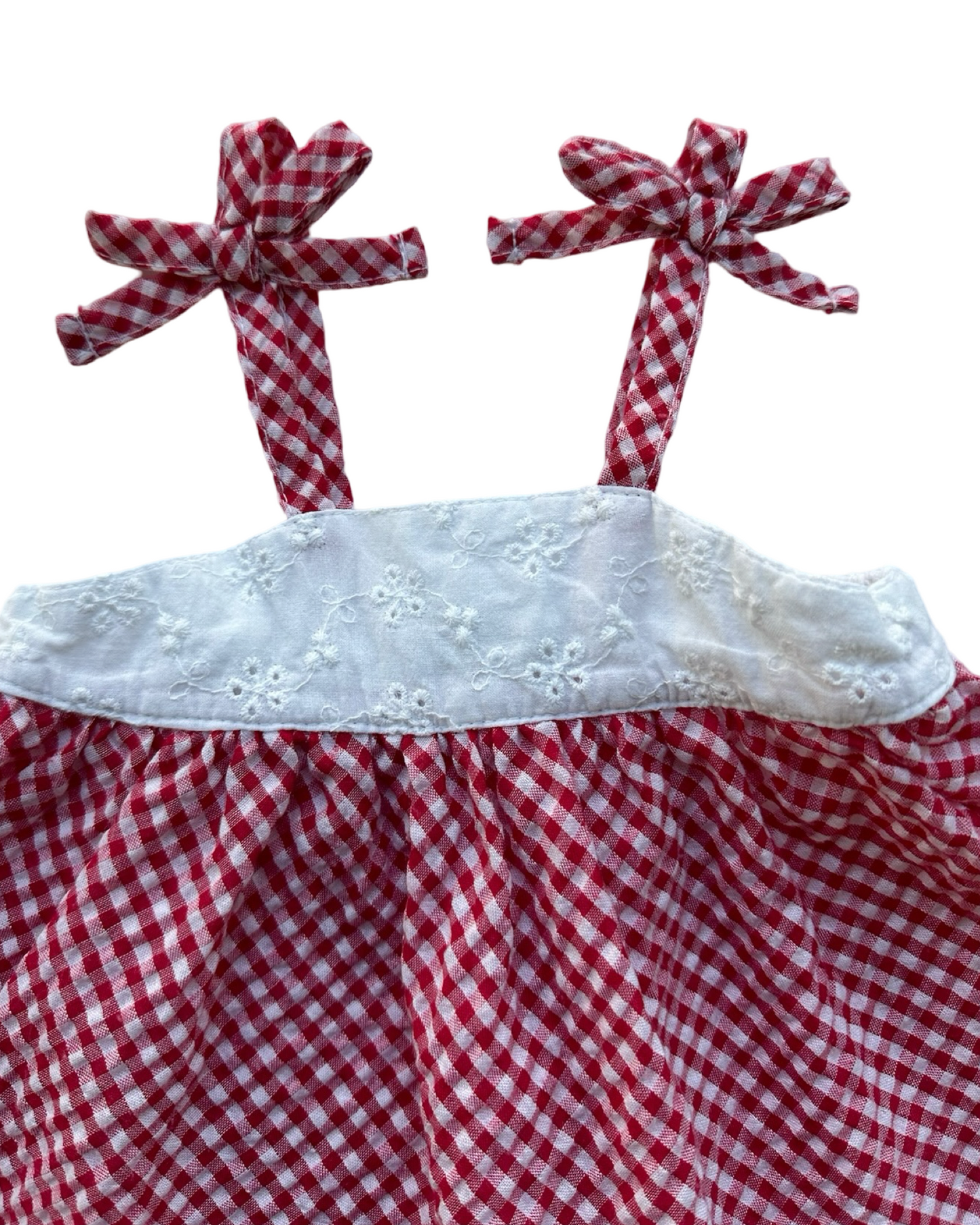 9M Baby Girl Crown & Ivy Red Eyelet Gingham Top Tank