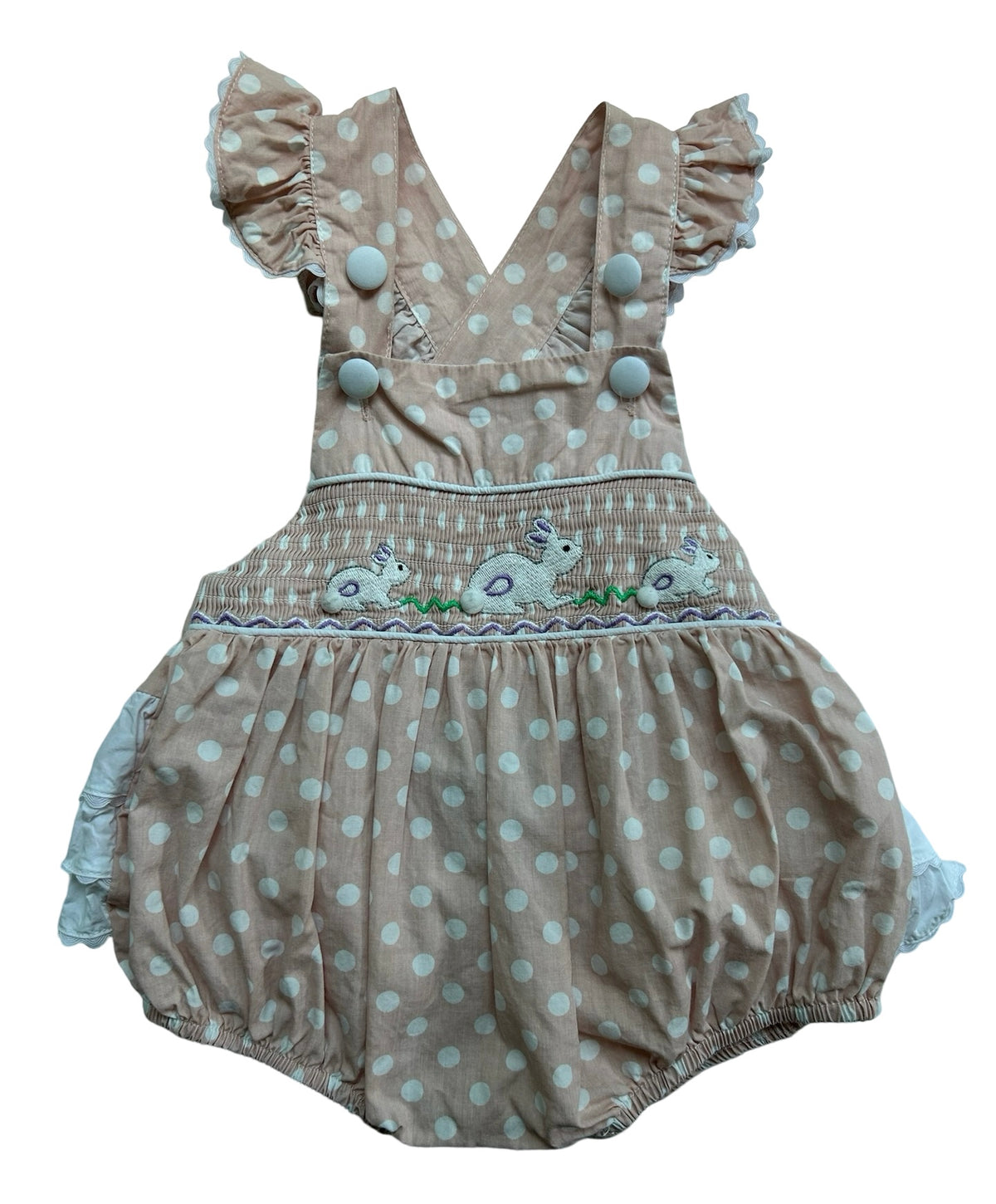 18-24M Baby Girls Lil Cactus Ruffle, Easter Bunny Romper.