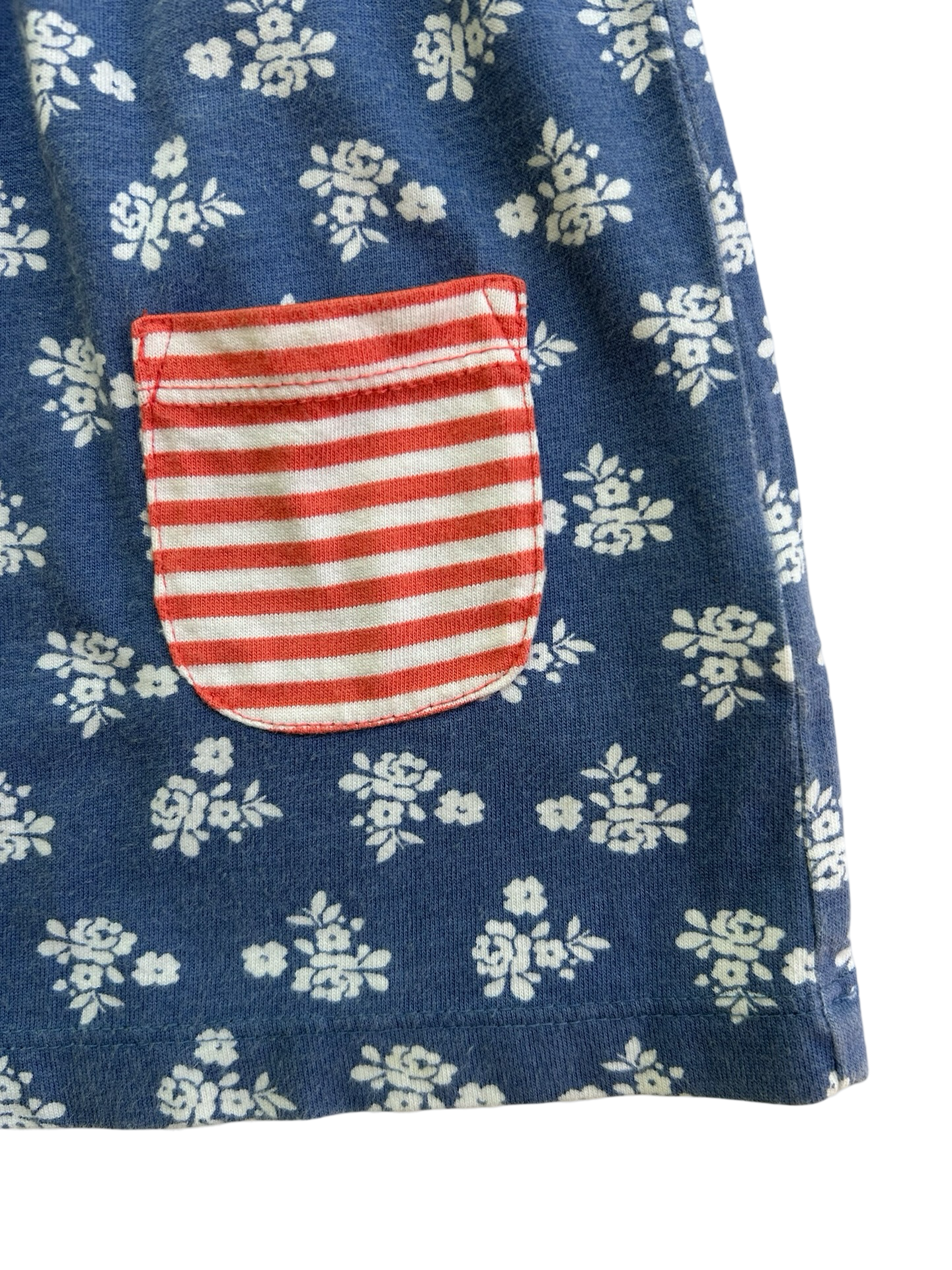 6-12M Baby Boden Striped Floral Dress with Pockets