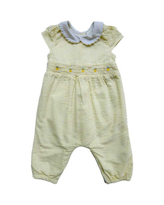 0-3M Next Baby Girl’s Newborn Yellow Smocked Romper