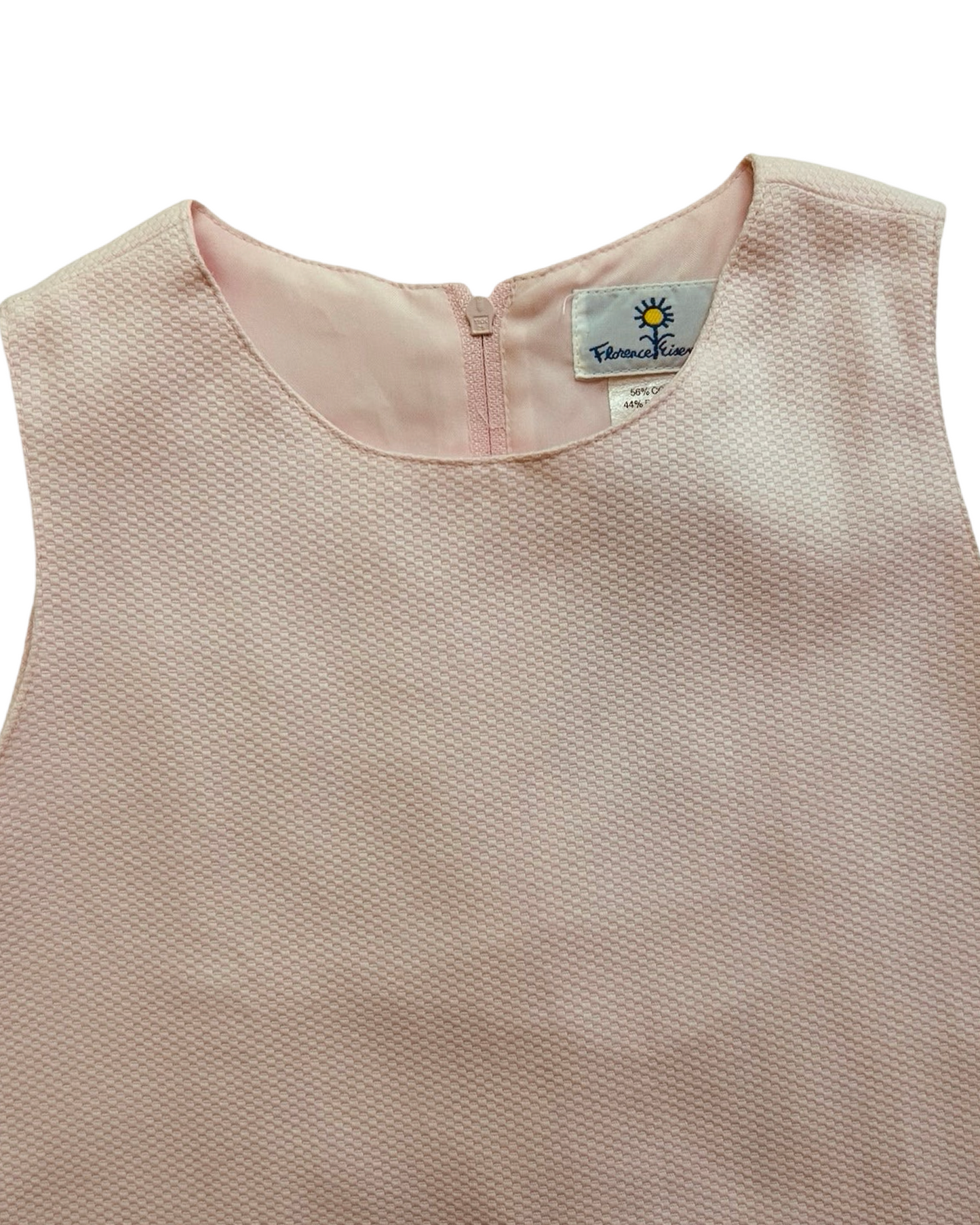 6X Girls Florence Eiseman Pink  Shift Dress With Floral Accents.