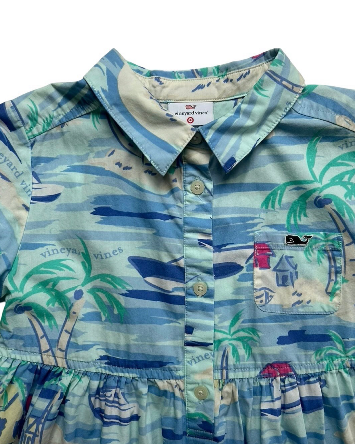 5T Toddler Girl Vineyard Vines for Target Pink / Ocean Print Dress