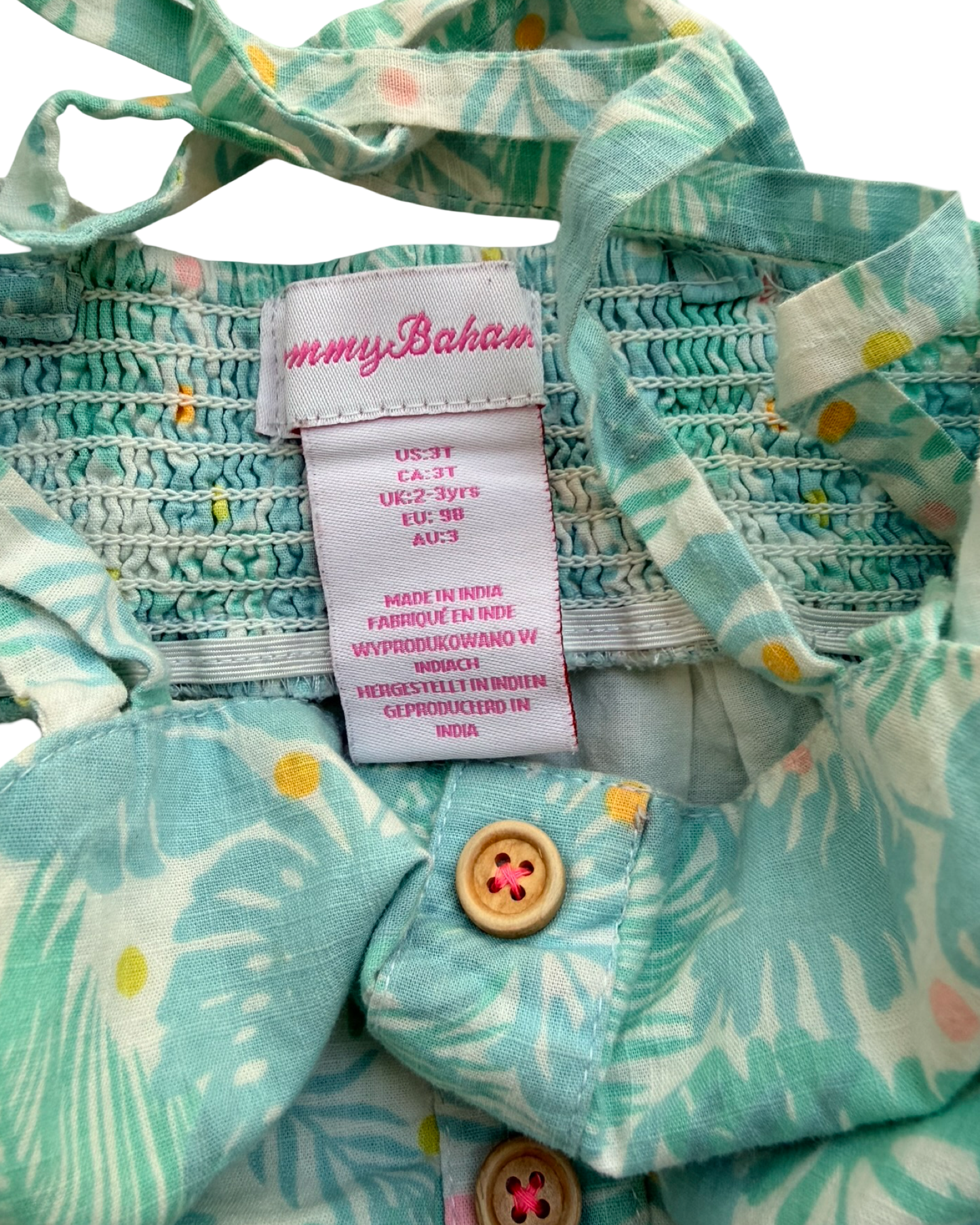 3T Toddler Girl Tommy Bahama Tropical Ferns & Palms Dress