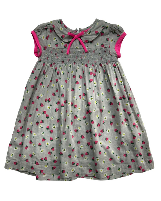 2T / 3T Toddler Girl Mini Boden Pretty Smocked Lined Strawberry Dress