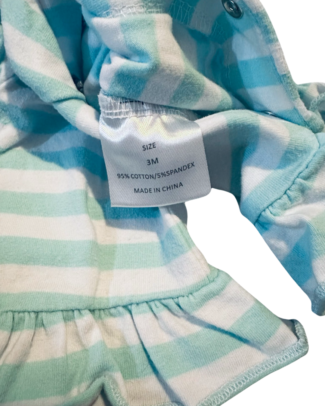 3M Baby Girl Stitchy Fish Mint Striped Gingerbread House Christmas Romper