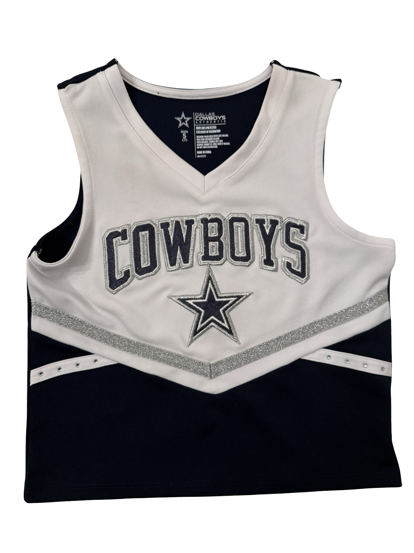 7Y Youth Girls Small Dallas Cowboys 2Pc Cheer Outfit Skirt + Top