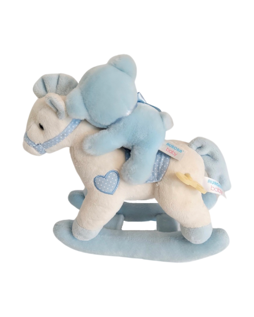 Baby Boy Musical Rocking Horse by Aurora Baby Wind Up 12" Lullaby