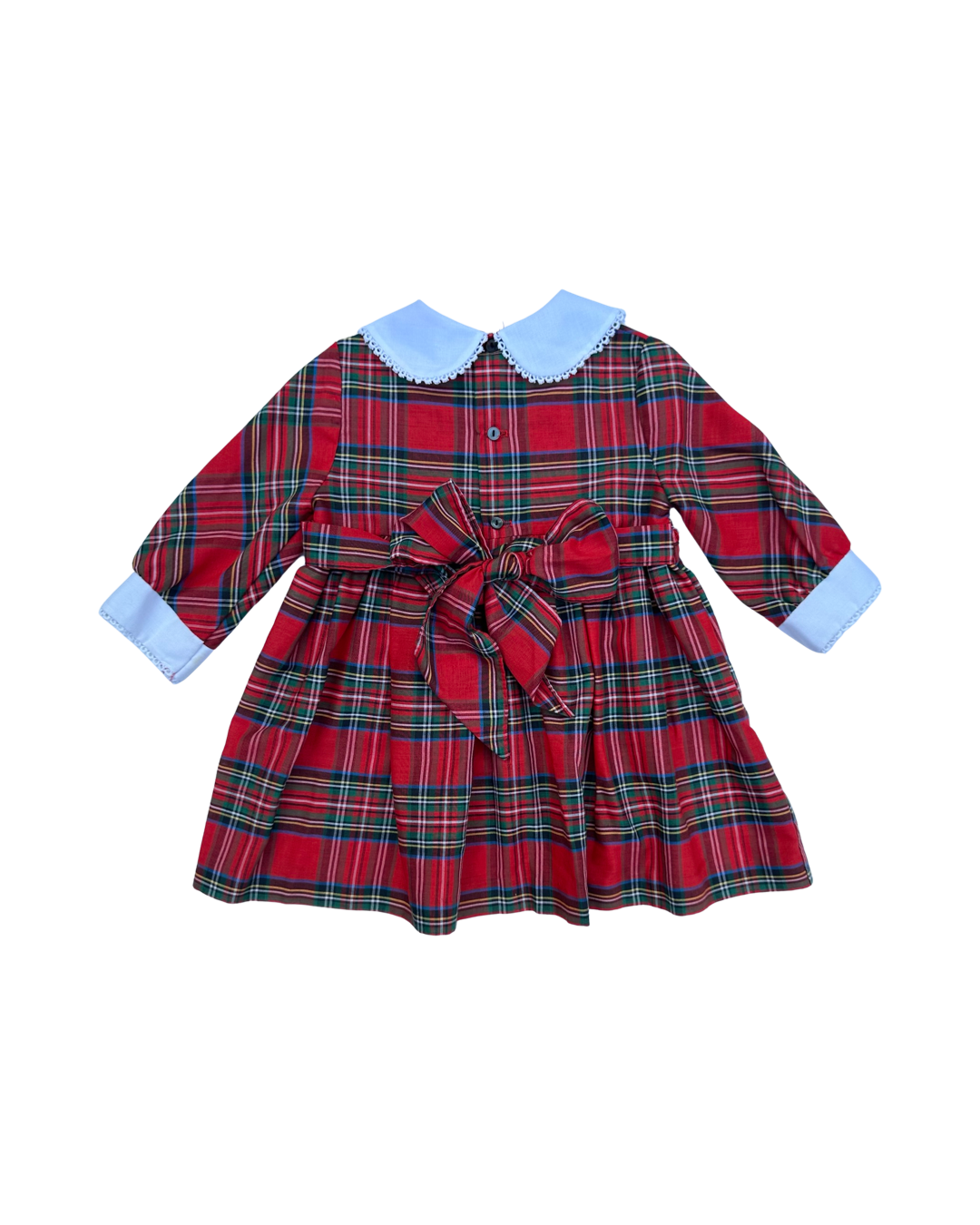 2T Toddler Girl Polly Flinders Classic Vintage Smocked Christmas Plaid Dress