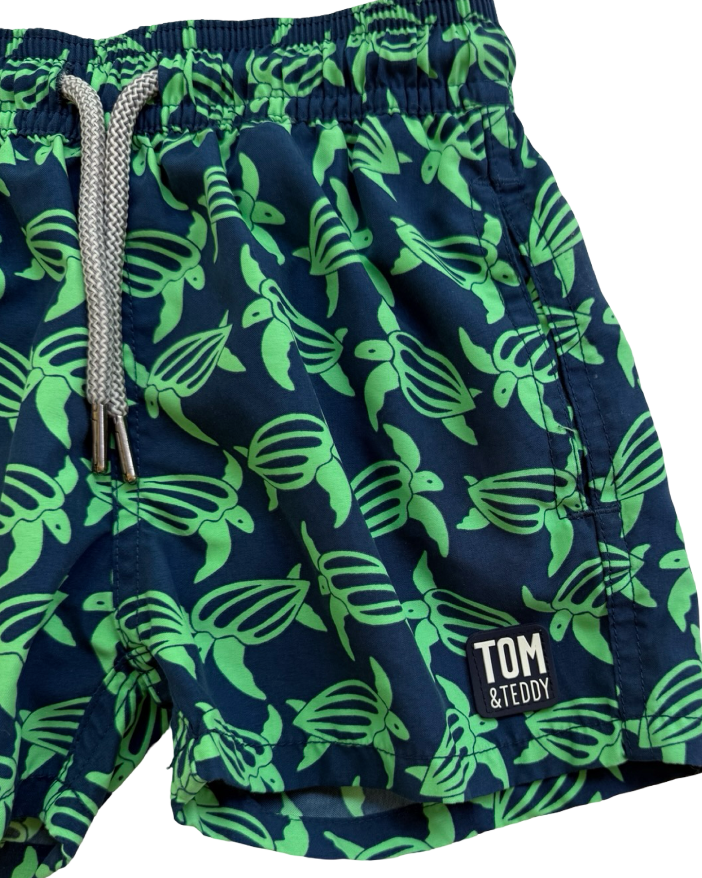 1/2Y Baby Boy Blue Tom & Teddy Sea Turtle Swim Shorts