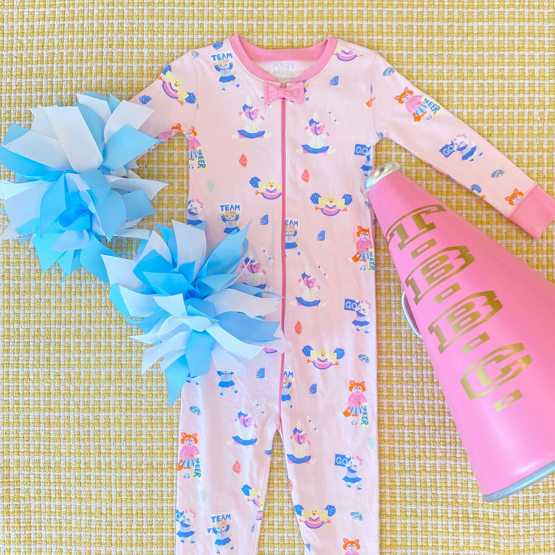18-24M Baby Girl TBBC Beaufort Bonnet Company Pink Spirit Award Cheer Noelle's Night Nights Zippered PJs