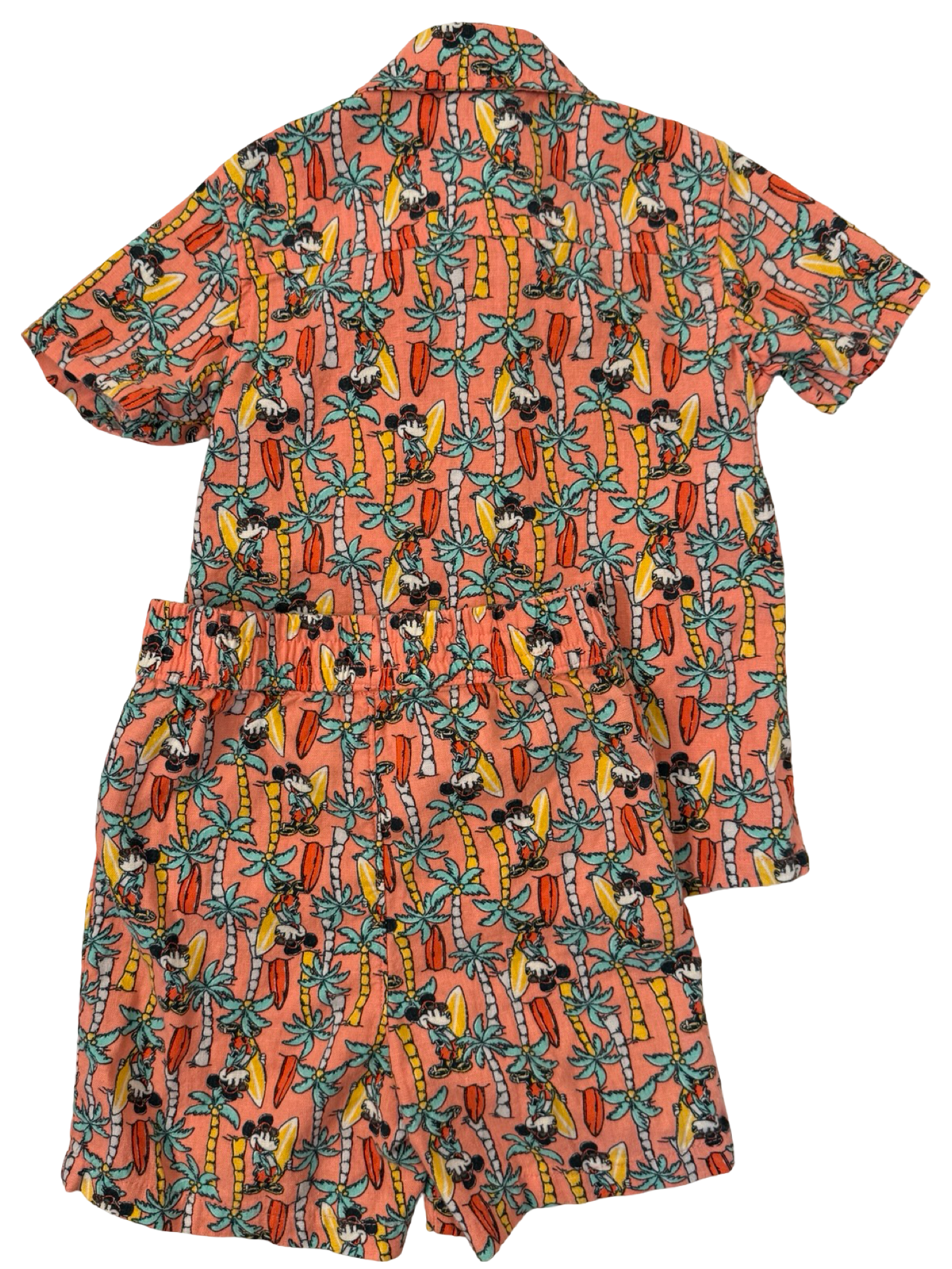 4T Toddler Boy Disney Junior Mickey Boys Tropical Palm Tree Surf Linen Short Set