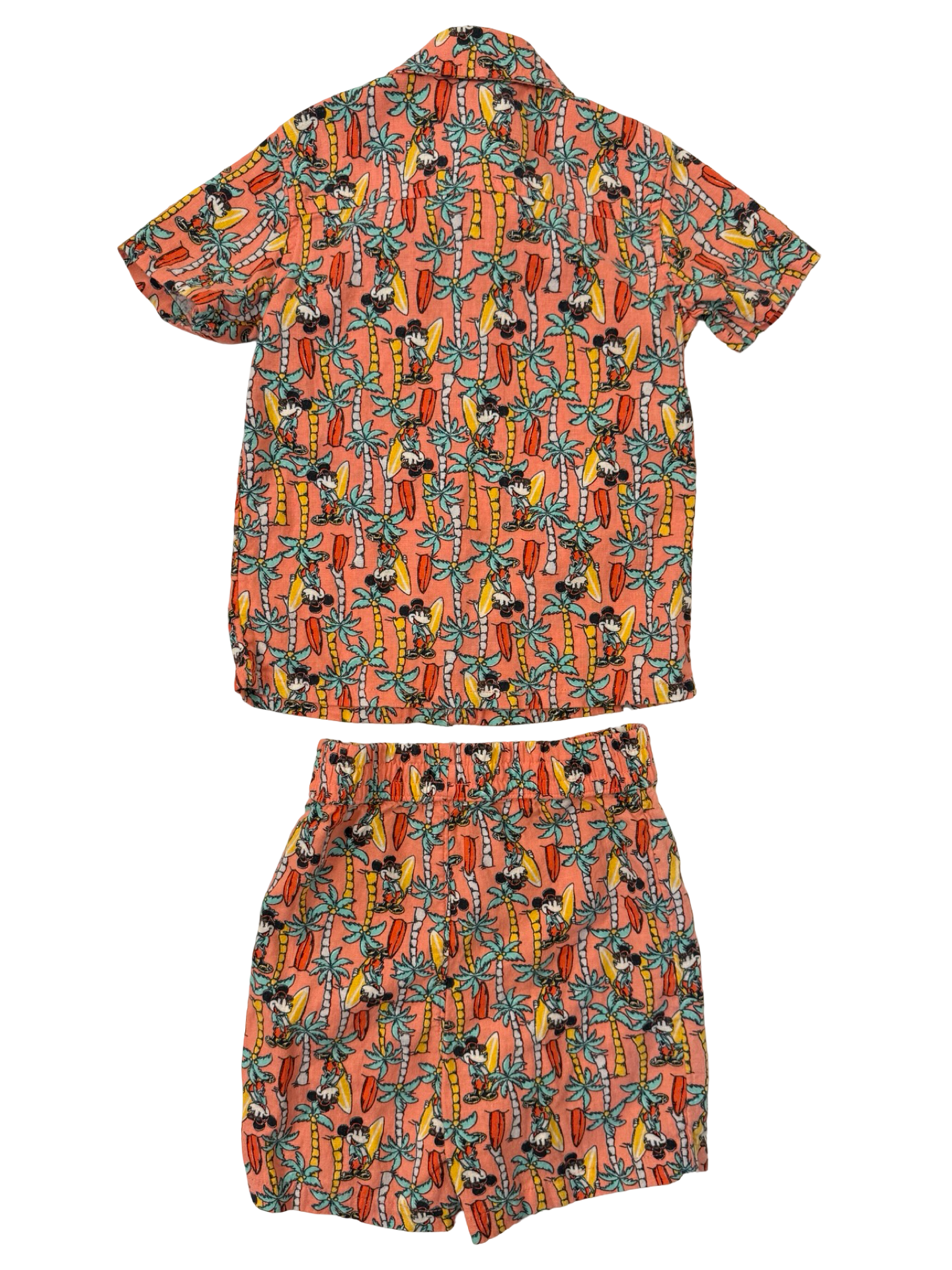 4T Toddler Boy Disney Junior Mickey Boys Tropical Palm Tree Surf Linen Short Set